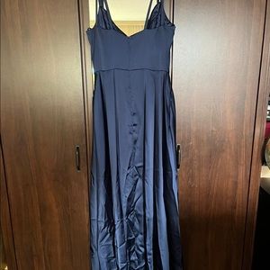 Dark Blue women’s silk party dress